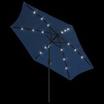 vidaXL Parasol d'extérieur avec LED et mât en acier 300 cm Azuré