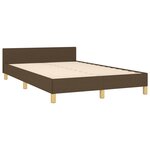 vidaXL Cadre de lit avec tête de lit marron foncé 120x190 cm tissu