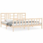 vidaXL Cadre de lit avec tête de lit 200x200 cm bois massif