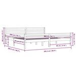 vidaXL Cadre de lit Gris Bois massif 200x200 cm