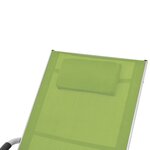 vidaXL Chaise longue avec oreiller Aluminium et textilène Vert