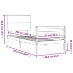 vidaXL Cadre de lit et tête de lit 100x200 cm bois massif