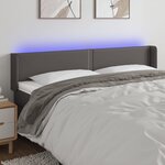 vidaXL Tête de lit à LED Gris 203x16x78/88 cm Similicuir