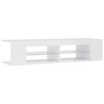 vidaXL Meuble TV avec lumières LED blanc brillant 135x39x30 cm