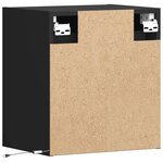 vidaXL Tables de chevet murales avec lumières LED 2 Pièces noir