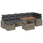 vidaXL Ensemble de Canapé de Jardin de 8 pièces avec Coussins Gris Rattan
