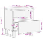 vidaXL Tables de chevet 2 Pièces 40x34x46 cm bois massif de manguier brut