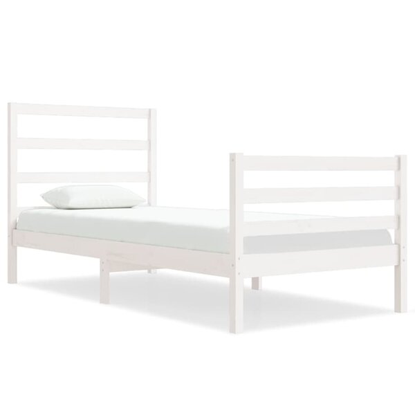 vidaXL Cadre de lit Blanc Bois de pin massif 90x190 cm Simple