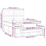 vidaXL Sommier à lattes de lit avec matelas Gris foncé 140x200cm Tissu