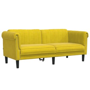 vidaXL Canapé à 2 places jaune velours