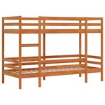 vidaXL Lit superposé cire marron 75x190 cm bois de pin massif