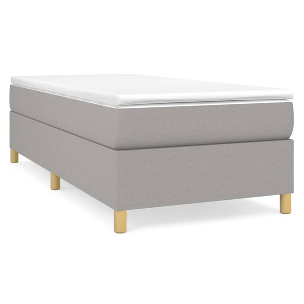 vidaXL Cadre de lit Gris clair 90x200 cm Tissu