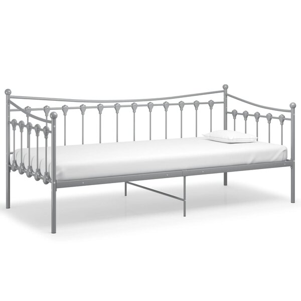 vidaXL Cadre de canapé-lit Gris Métal 90x200 cm