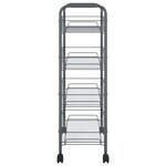 vidaXL Chariot de cuisine à 4 niveaux Gris 46x26x85 cm Fer
