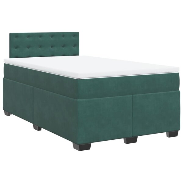 vidaXL Sommier à lattes de lit et matelas Vert foncé 120x200cm Velours