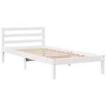 vidaXL Cadre de lit avec tête de lit blanc 90x190cm bois de pin massif