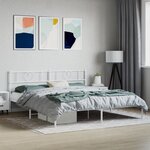 vidaXL Cadre de lit métal avec tête de lit blanc 200x200 cm