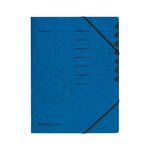 Trieur easyorga A4 en carton 7 compartiments + élastiques Bleu HERLITZ