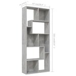 vidaXL Bibliothèque Gris béton 67x24x161 cm Bois d'ingénierie