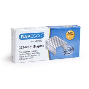 Boite de 1000 Agrafes Galvanisées 923/6mm type 23 RAPESCO