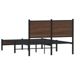vidaXL Cadre de lit en métal avec tête de lit chêne marron 120x200 cm