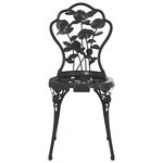 vidaXL Chaises de bistro 2 Pièces Aluminium coulé Noir