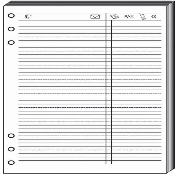 Recharge Accessoires Organiseur FEUILLES TELEPHONE Timer 21 Blanc 15 x 21 cm QUOVADIS
