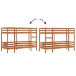 vidaXL Lit superposé cire marron 75x190 cm bois de pin massif