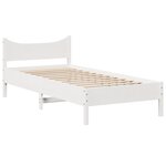vidaXL Cadre de lit avec tête de lit blanc 90x200cm bois de pin massif