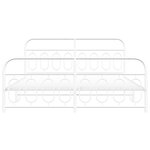 vidaXL Cadre de lit métal avec tête de lit/pied de lit blanc 180x200cm