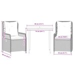 vidaXL Ensemble à manger de jardin et coussins 3 Pièces Beige poly rotin