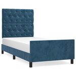 vidaXL Cadre de lit avec tête de lit Bleu foncé 80x200 cm Velours