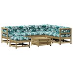 vidaXL Salon de jardin 8 Pièces avec coussins bois de pin imprégné