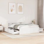 vidaXL Cadre de lit sans matelas blanc 140x200 cm bois de pin massif