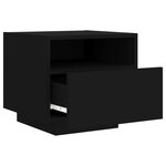 vidaXL Armoires de chevet avec lumières LED 2 Pièces noir 40x39x37 cm
