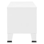 vidaXL Meuble TV industriel Blanc 105x35x42 cm Métal