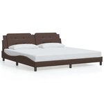 vidaXL Cadre de lit avec lumières LED marron 200x200 cm similicuir