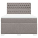 vidaXL Sommier à lattes de lit avec matelas Taupe 140x200 cm Tissu