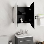 vidaXL Armoire de salle de bain miroir rond et LED Noir 54x54x17 5 cm