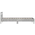 vidaXL Cadre de lit tête de lit et lumières LED gris béton 100x200 cm