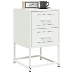 vidaXL Tables de chevet 2 Pièces blanc 36x39x60 5 cm acier