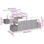 vidaXL Ensemble de canapé de jardin 6 pièces avec coussins gris clair en poly rattan