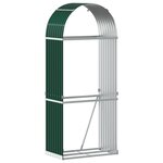vidaXL Porte-bûches vert 80x45x190 cm acier galvanisé