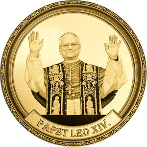 Monnaie POPE LEO XIV 1/200 Oz Or 5000 Francs Gabon (PRÉCOMMANDE)