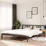 vidaXL Cadre de lit sans matelas gris bois massif 160x200 cm