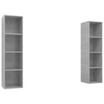 vidaXL Meubles TV muraux 2 Pièces Gris béton Aggloméré