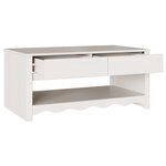 Table basse vidaXL "DRAMMEN" Blanche 99x55x45 cm en bois massif de pin