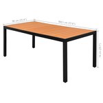 vidaXL Ensemble à dîner de jardin 9 Pièces Rotin PVC Noir et marron