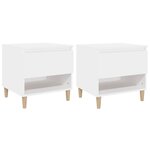 vidaXL Tables de chevet 2 Pièces Blanc 50x46x50 cm Bois d’ingénierie