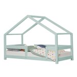 Lit cabane enfant LUCKY 80 x 160 bleu clair